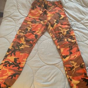 orange camo pants